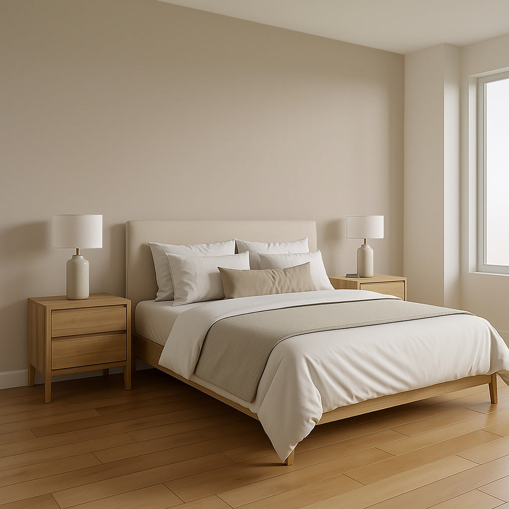 Wicker Cube Wallpaper - Cream room view