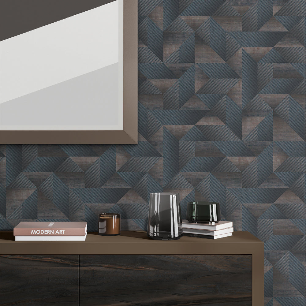 Prism Threads Wallpaper - Blue room view