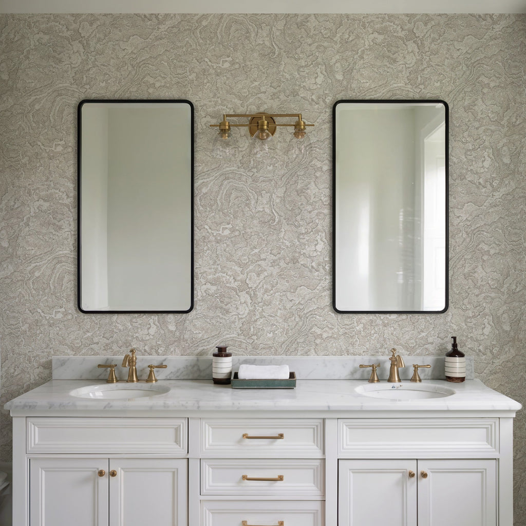 Marble Cloud Wallpaper - Gray room view