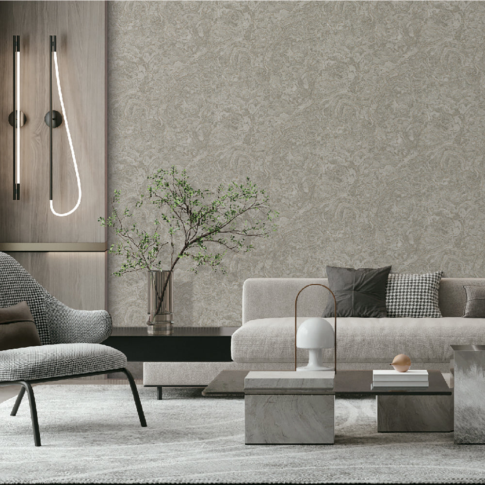 Marble Cloud Wallpaper - Gold room view