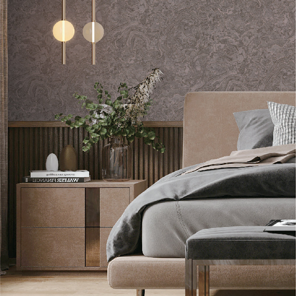 Marble Cloud Wallpaper - Purple room view