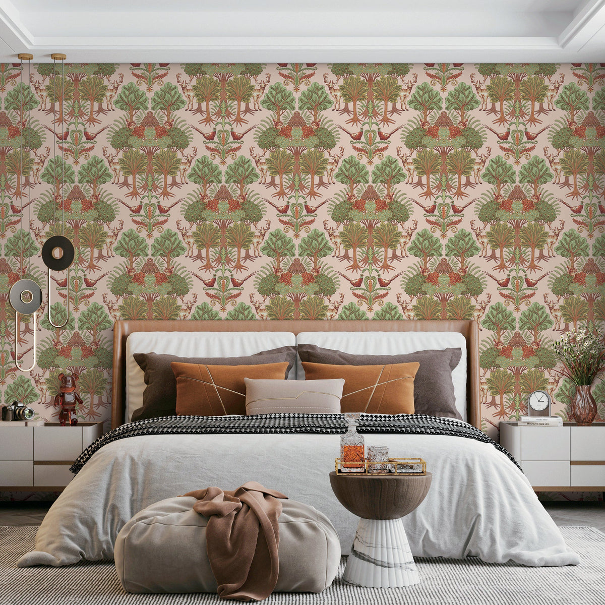 Woodland Tapestry Wallpaper - Green room view