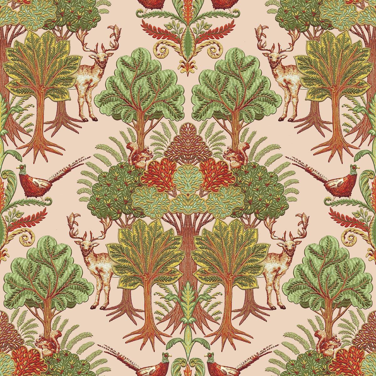 Woodland Tapestry Wallpaper - Green pattern