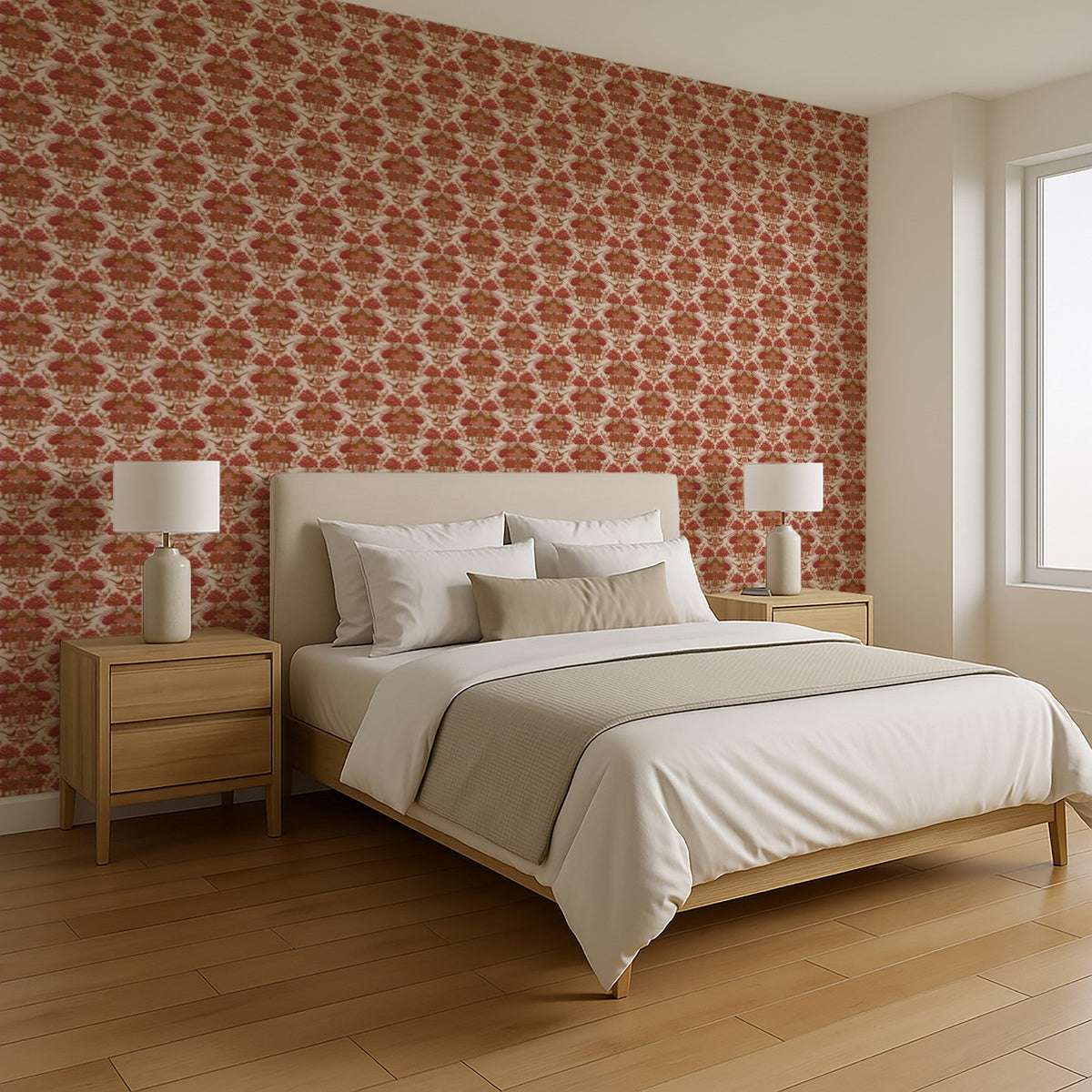 Woodland Tapestry Wallpaper - Red room view