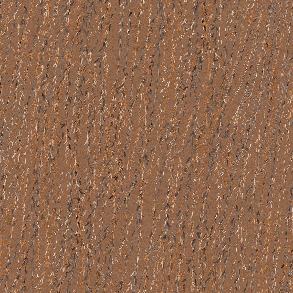 Willow Streamside Wallpaper - Brown pattern