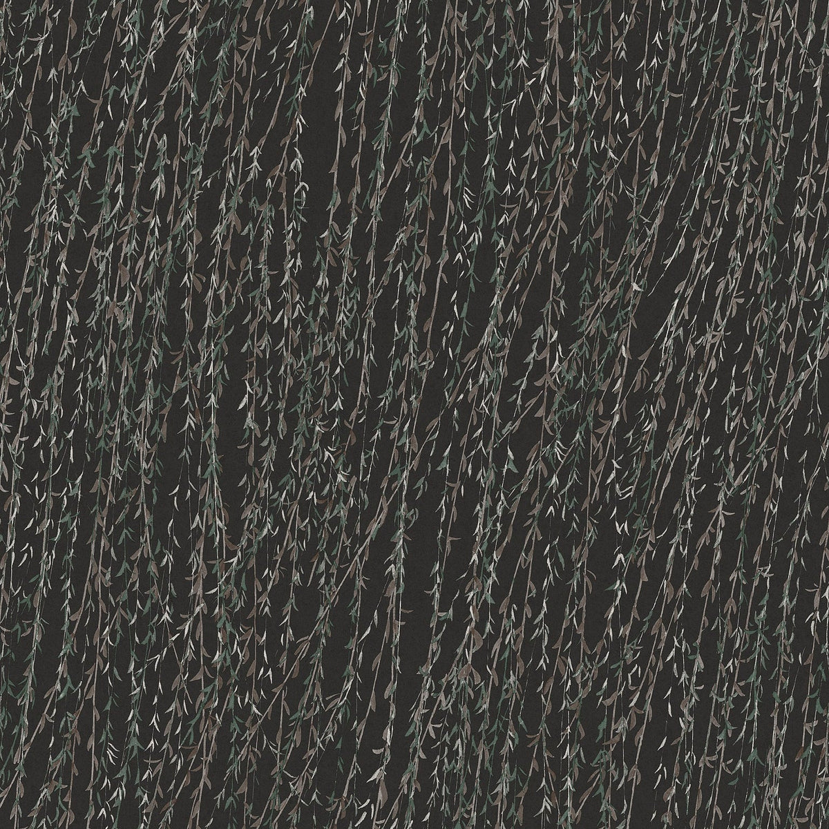 Willow Streamside Wallpaper - Black pattern