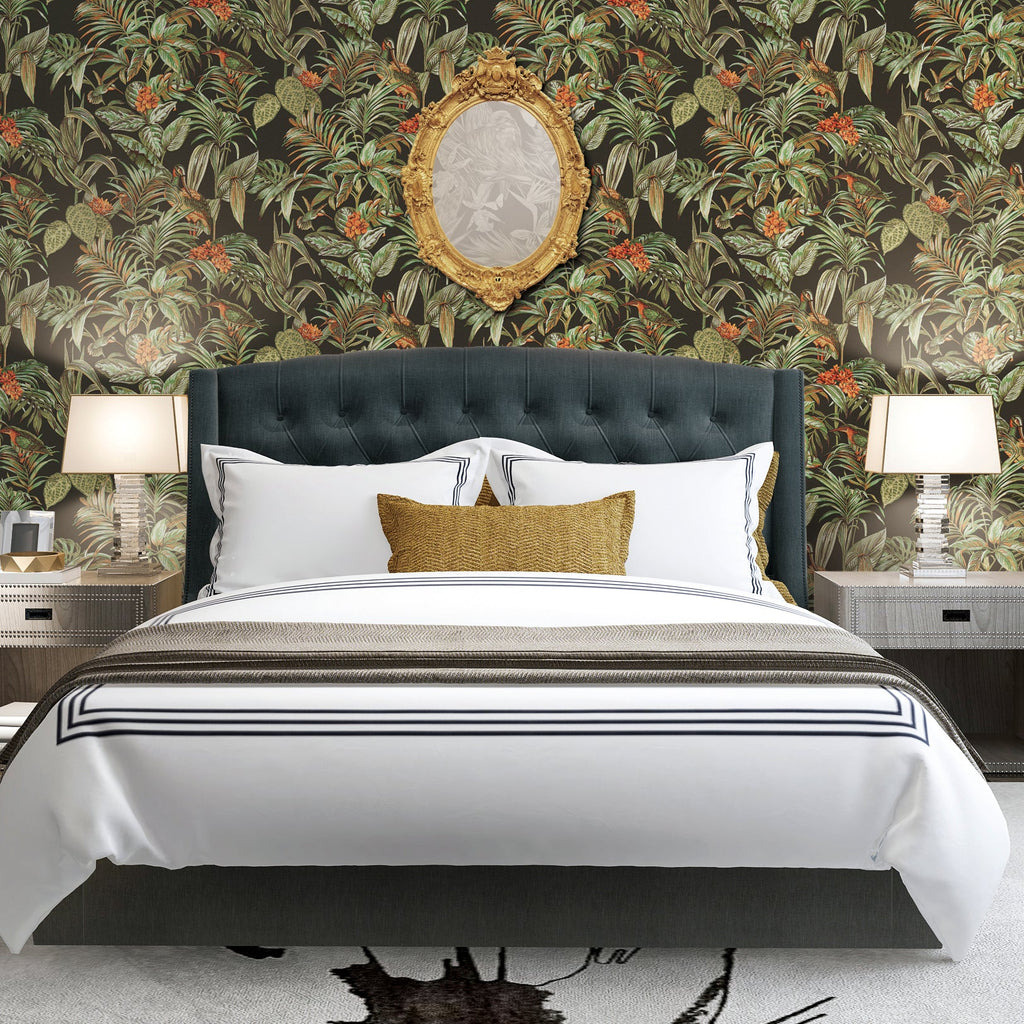 Bird of Paradise Wallpaper - Black room view