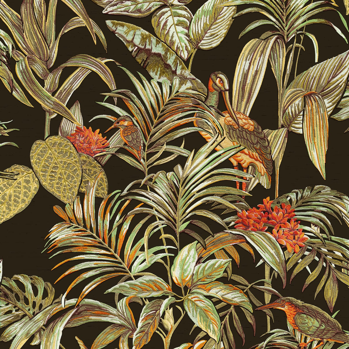 Bird of Paradise Wallpaper - Black pattern