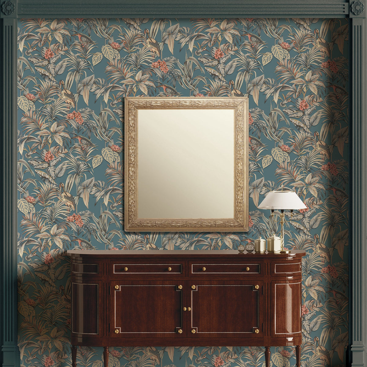 Bird of Paradise Wallpaper - Blue room view
