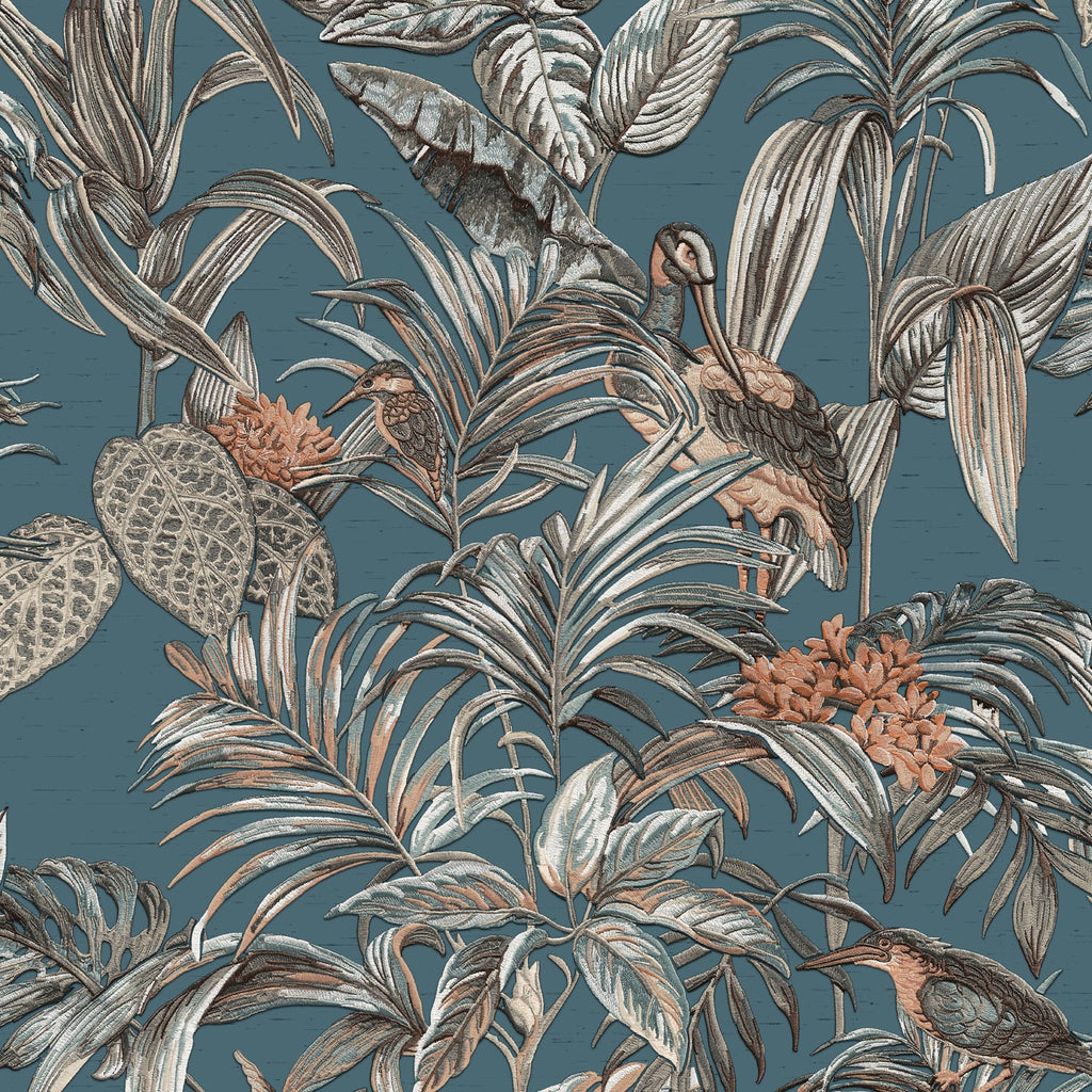 Bird of Paradise Wallpaper - Blue pattern