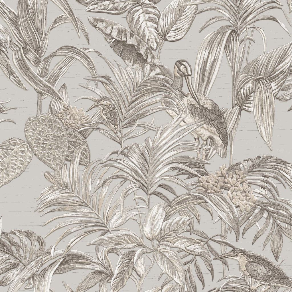 Bird of Paradise Wallpaper - Beige pattern