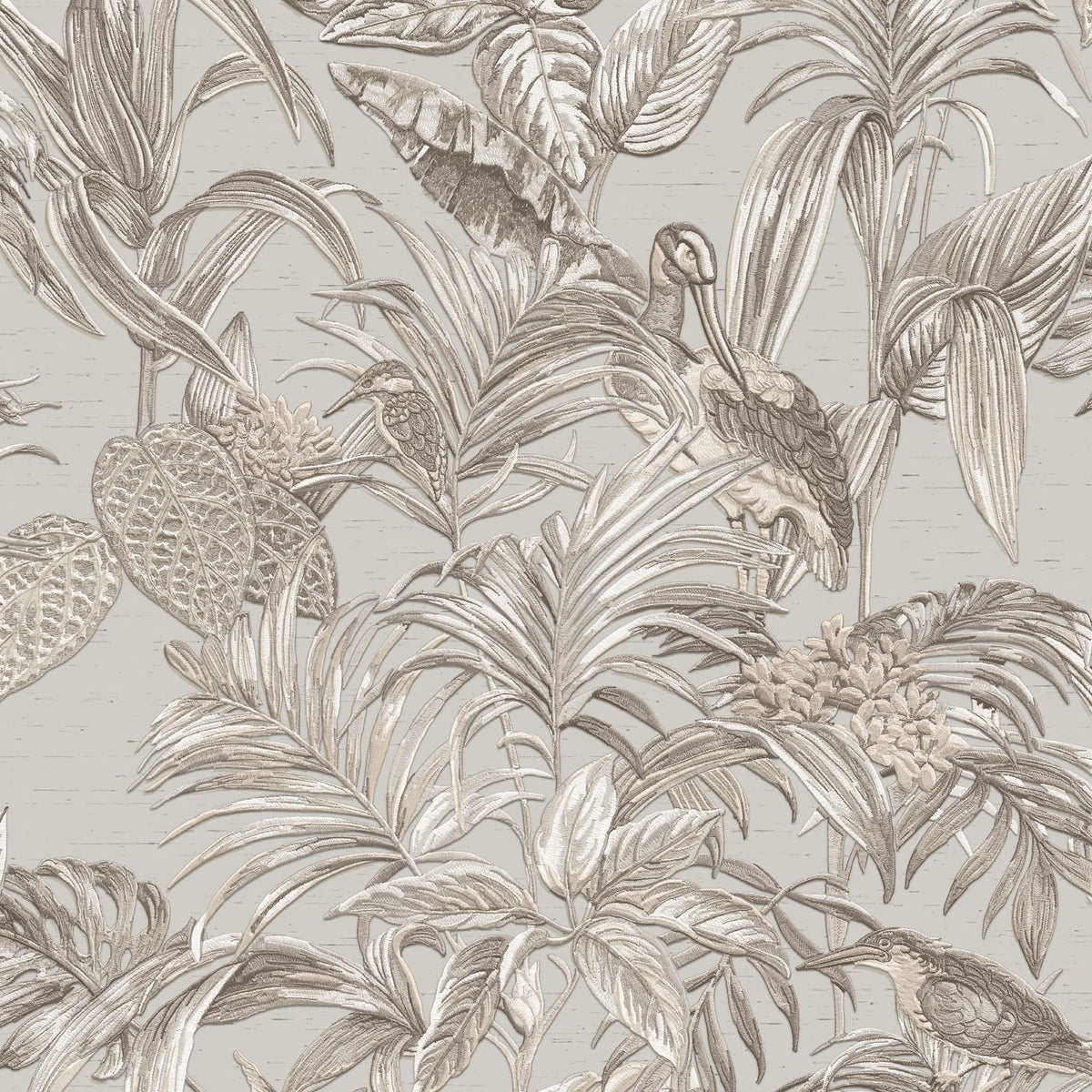 Bird of Paradise Wallpaper - Beige pattern