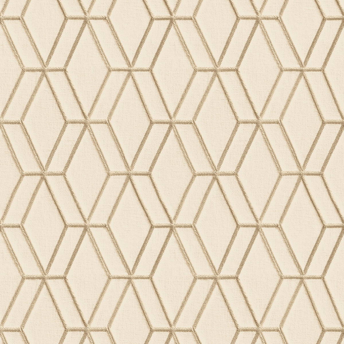 Embroidery Stich Diamond Wallpaper - Beige pattern