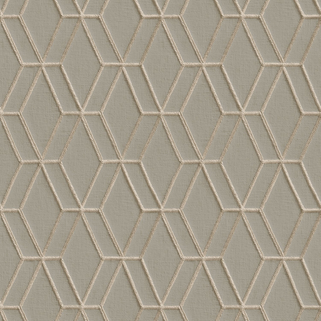 Embroidery Stich Diamond Wallpaper - Taupe pattern