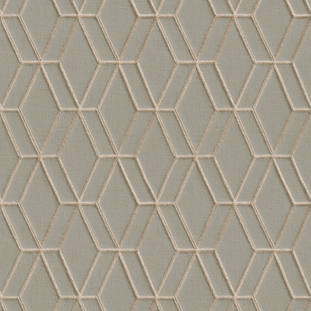 Embroidery Stich Diamond Wallpaper - Taupe pattern