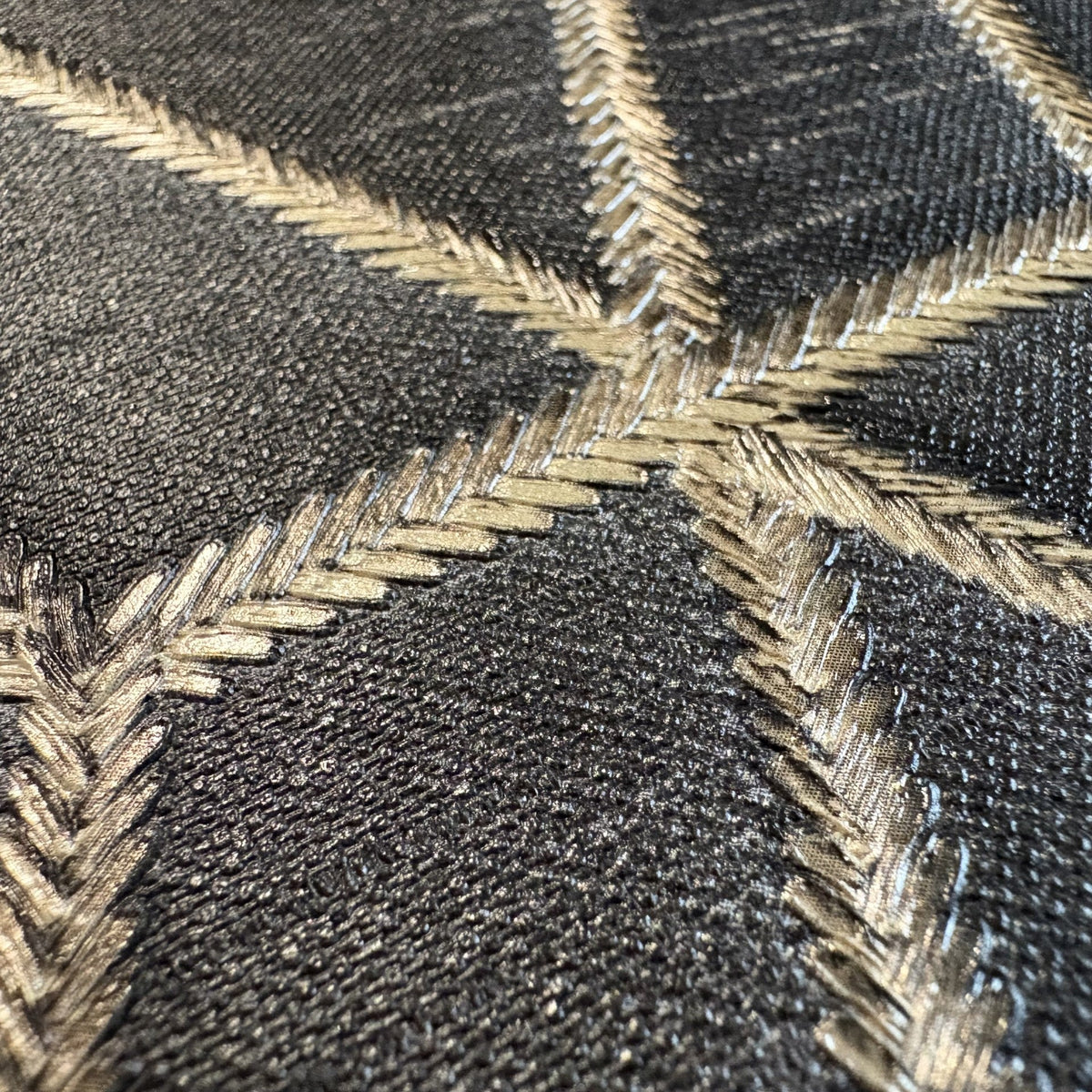 Embroidery Stich Diamond Wallpaper - Black room view