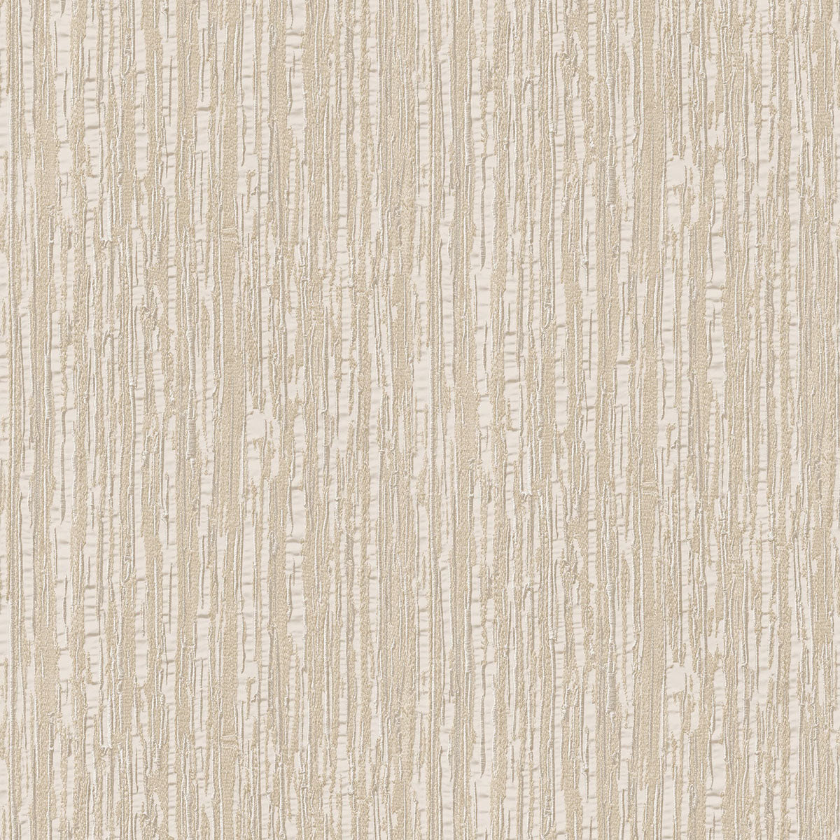 Embroidered Crushed Silk Wallpaper - Cream pattern