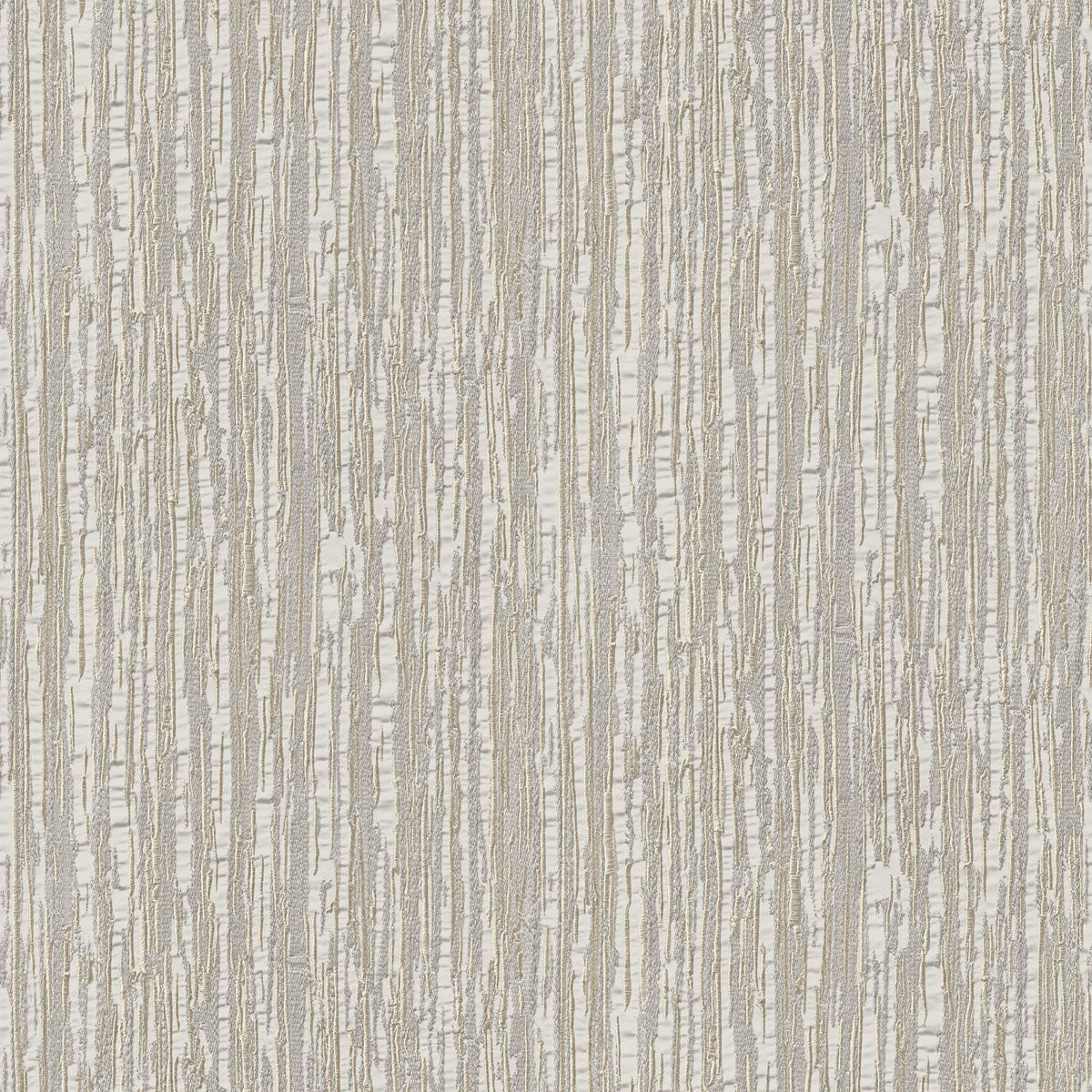 Embroidered Crushed Silk Wallpaper - Beige pattern