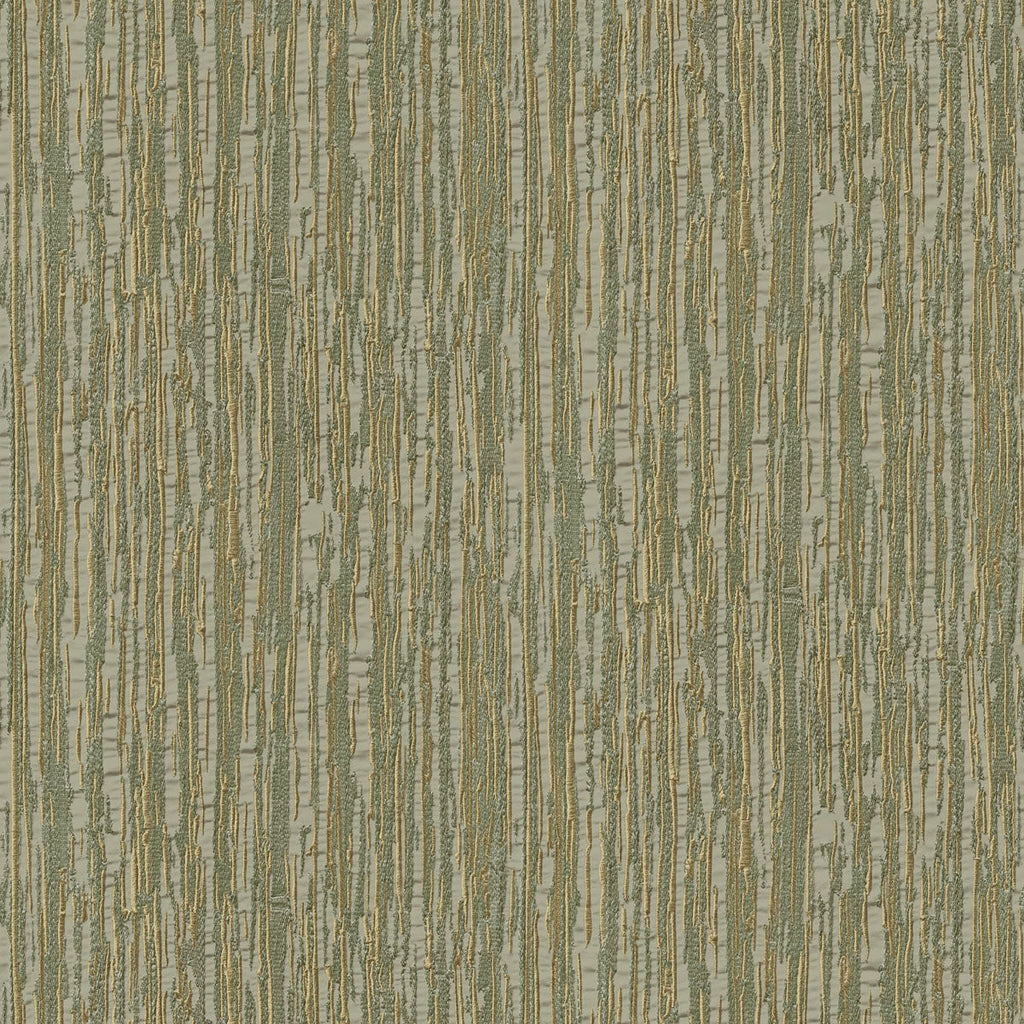 Embroidered Crushed Silk Wallpaper - Green pattern