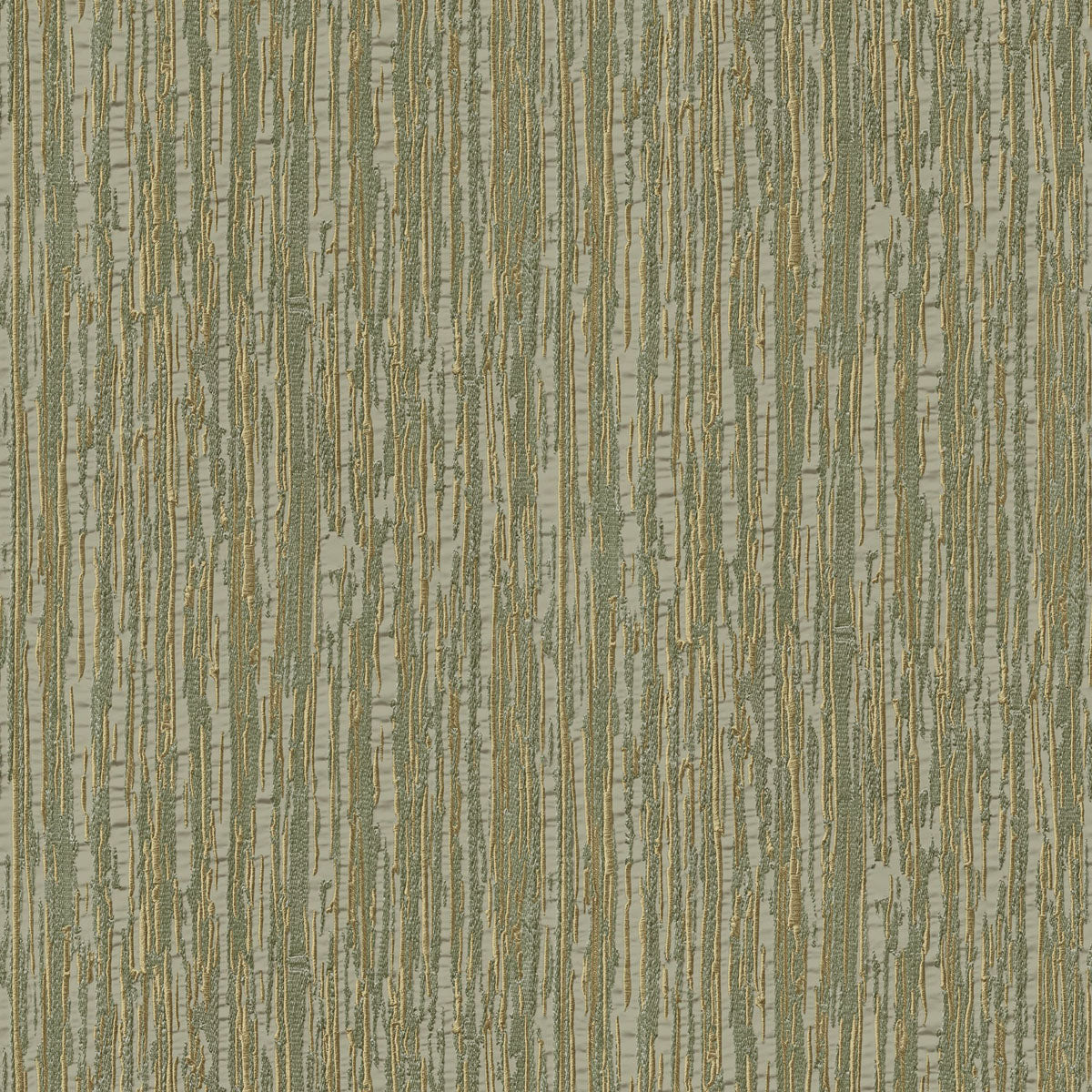 Embroidered Crushed Silk Wallpaper - Green pattern