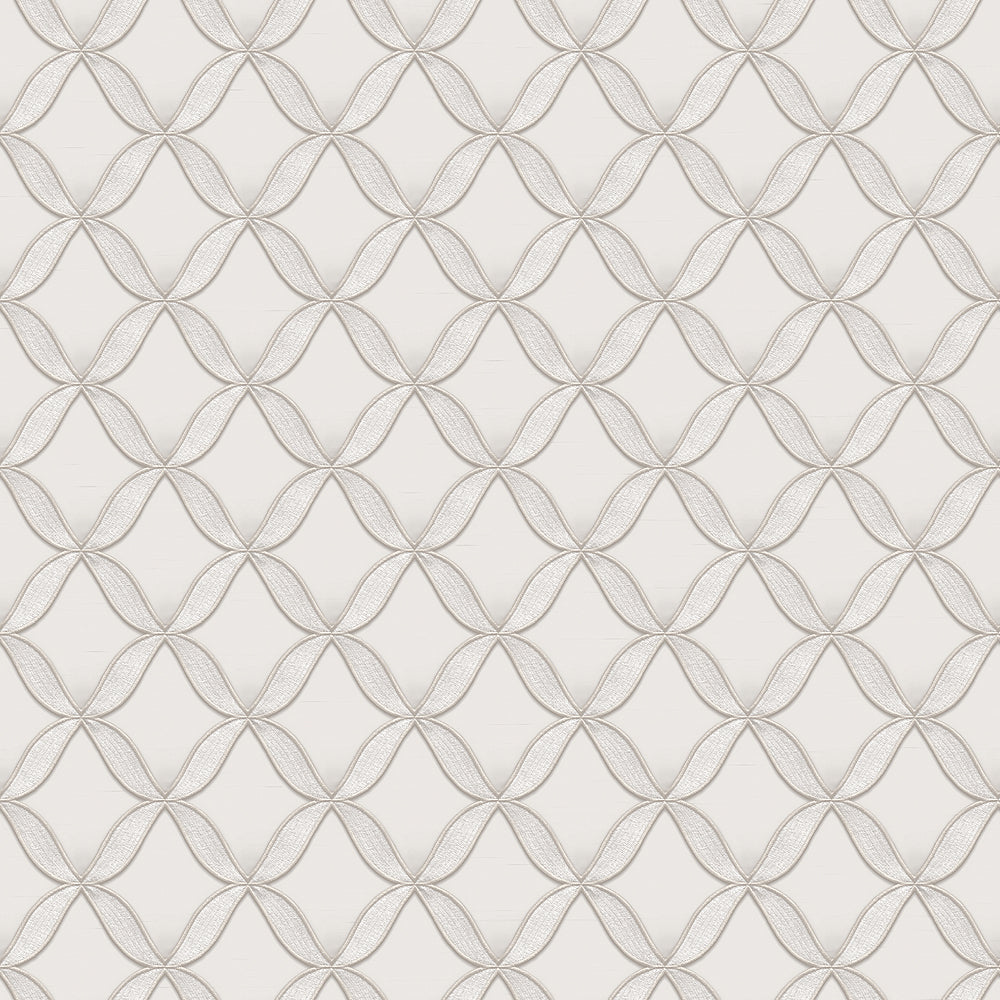 Geometric Trellis Wallpaper - Silver pattern