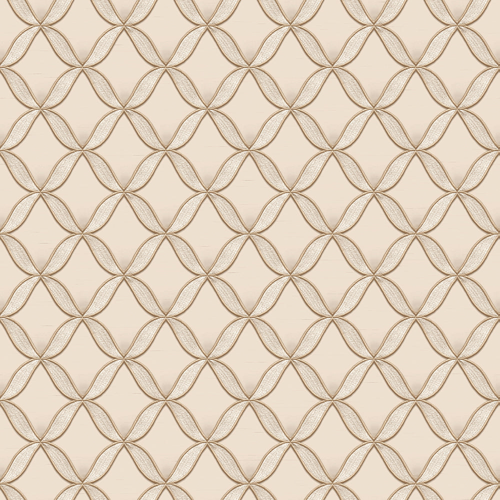 Geometric Trellis Wallpaper - Gold pattern