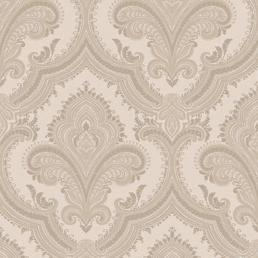 Traditional Damask Wallpaper - Taupe pattern