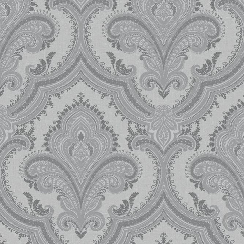 Traditional Damask Wallpaper - Gray pattern