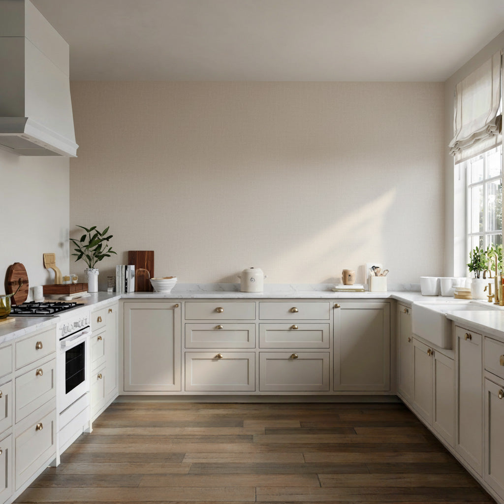 Casbah Crackle Texture Wallpaper - Taupe room view