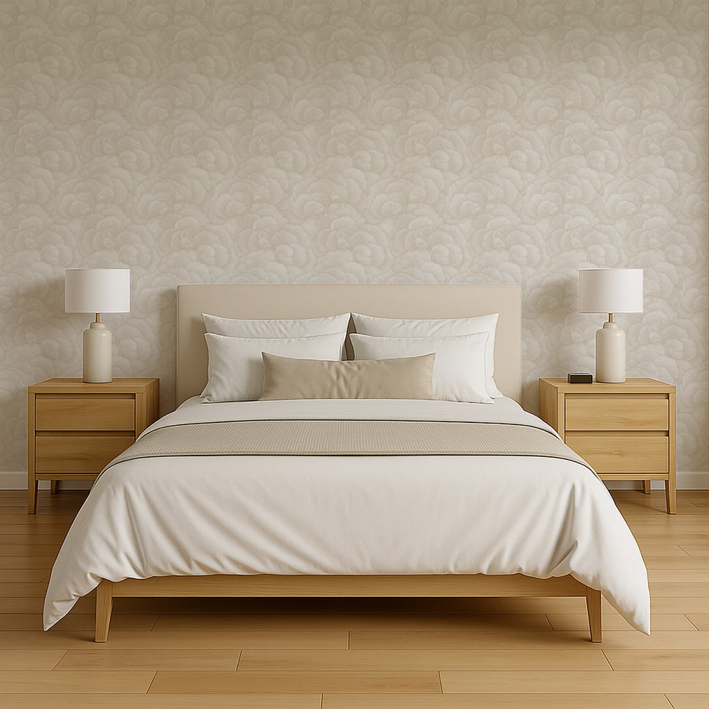 Embroidered Ginkgo Wallpaper - White room view
