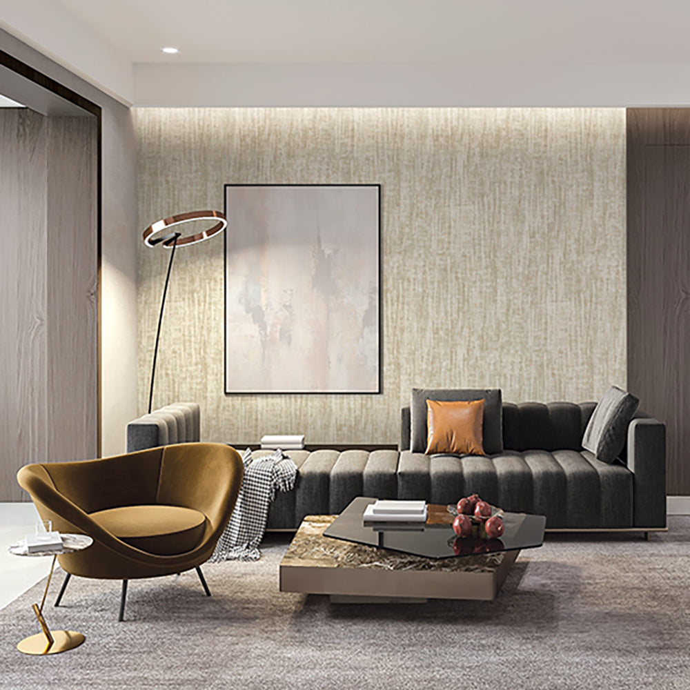 Washed Linen Weave Wallpaper - Green room view
