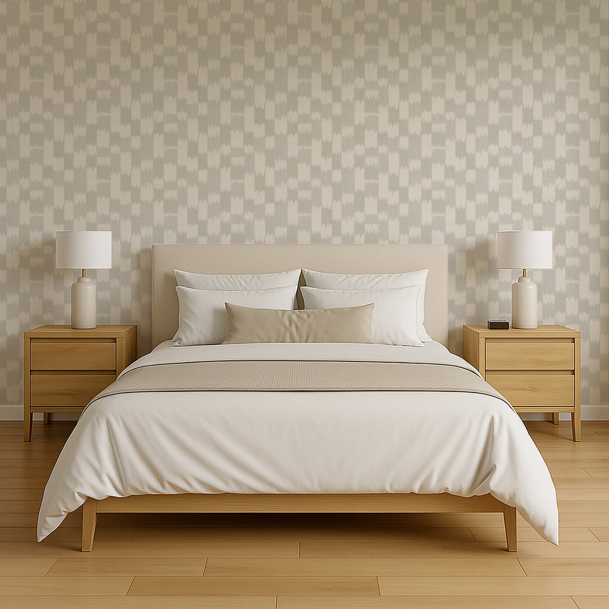 Ikat Echo Wallpaper - White room view