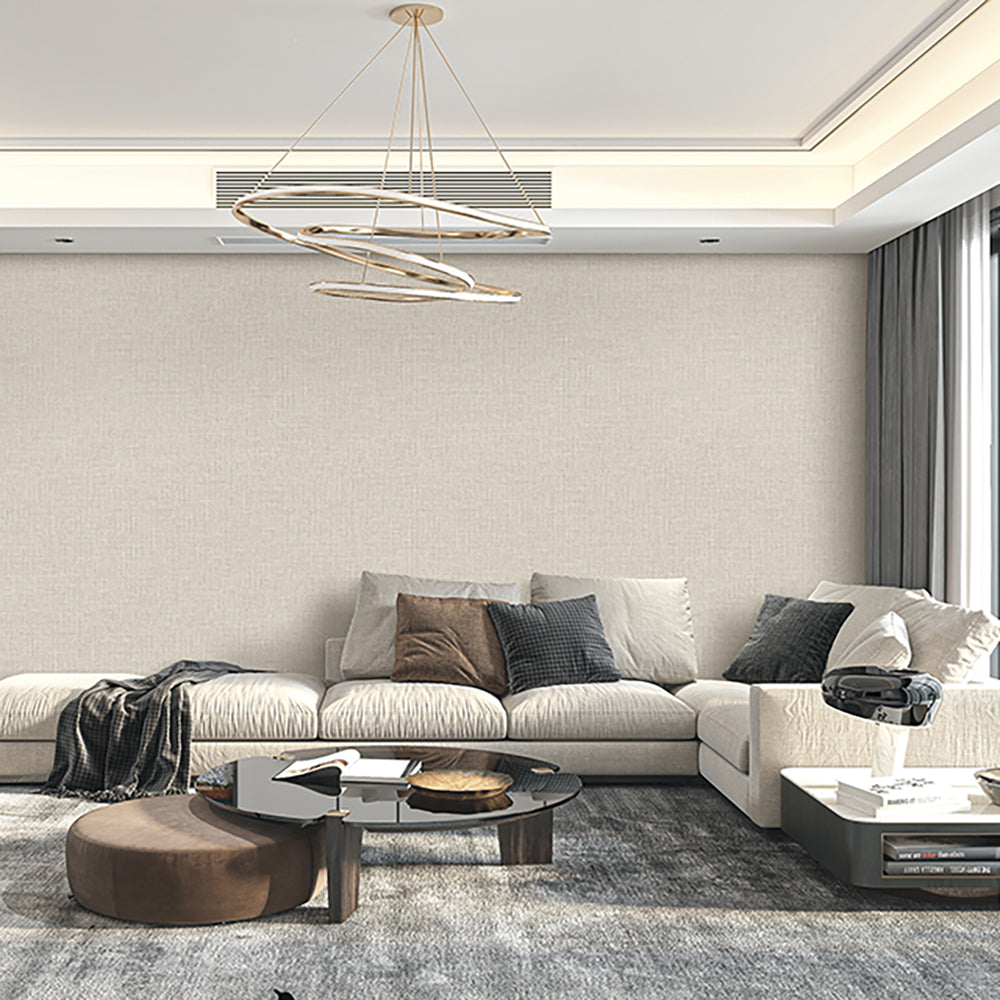 Upholstery Weave Wallpaper - Gray room view