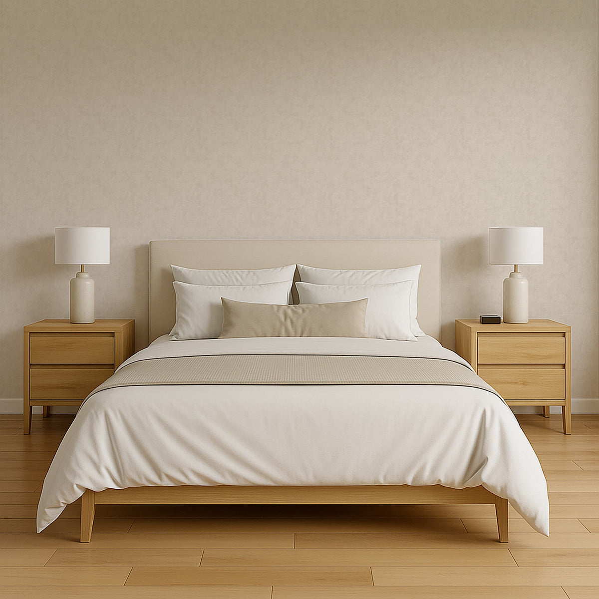 Needle Point Linen Wallpaper - White room view
