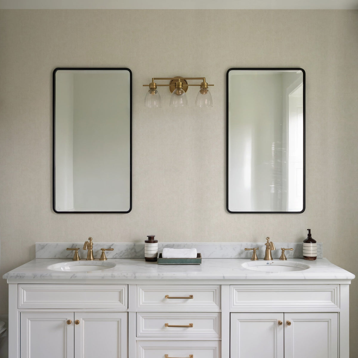 Crushed Linen Texture Wallpaper - Cream room view