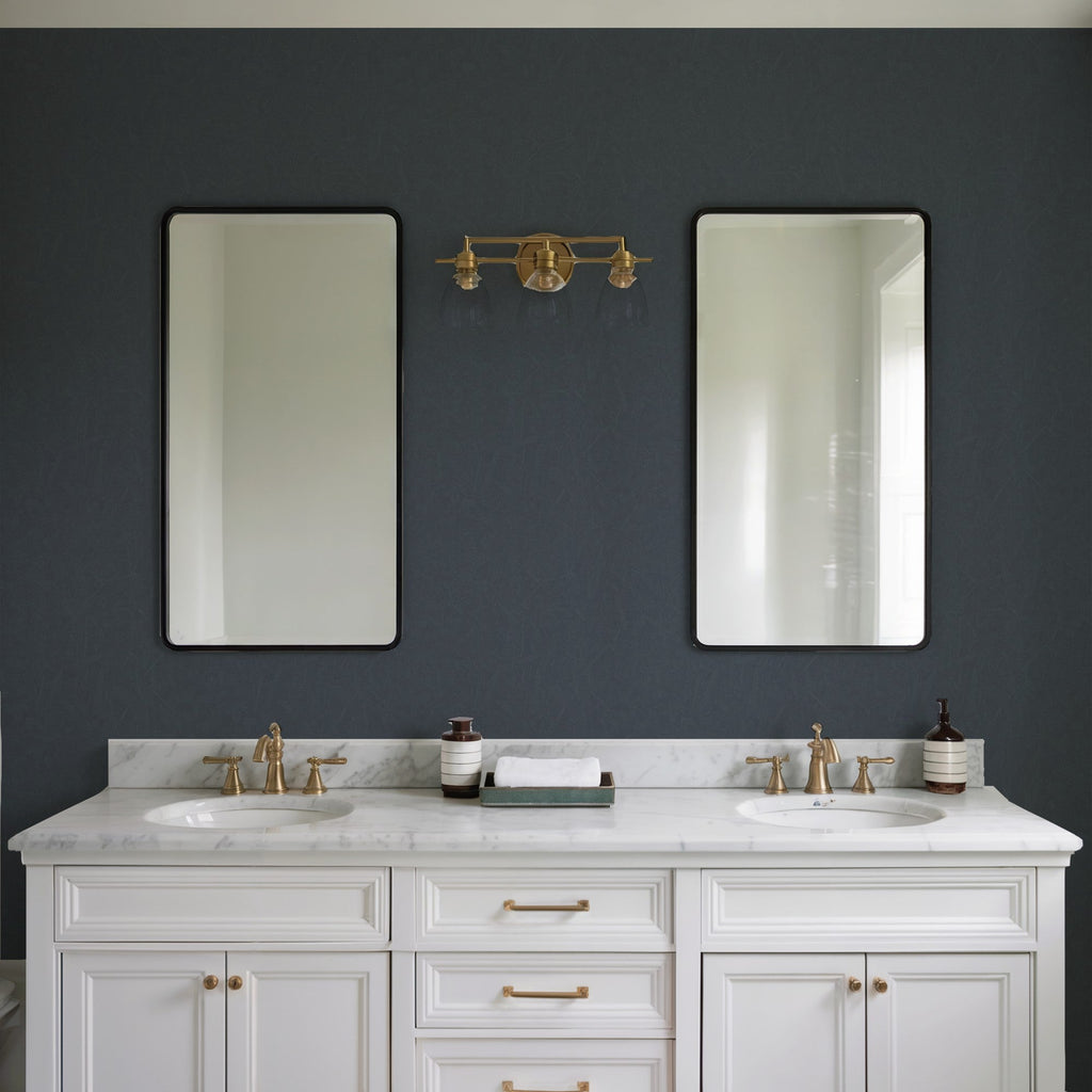 Pressed Woodwork Wallpaper - Blue room view