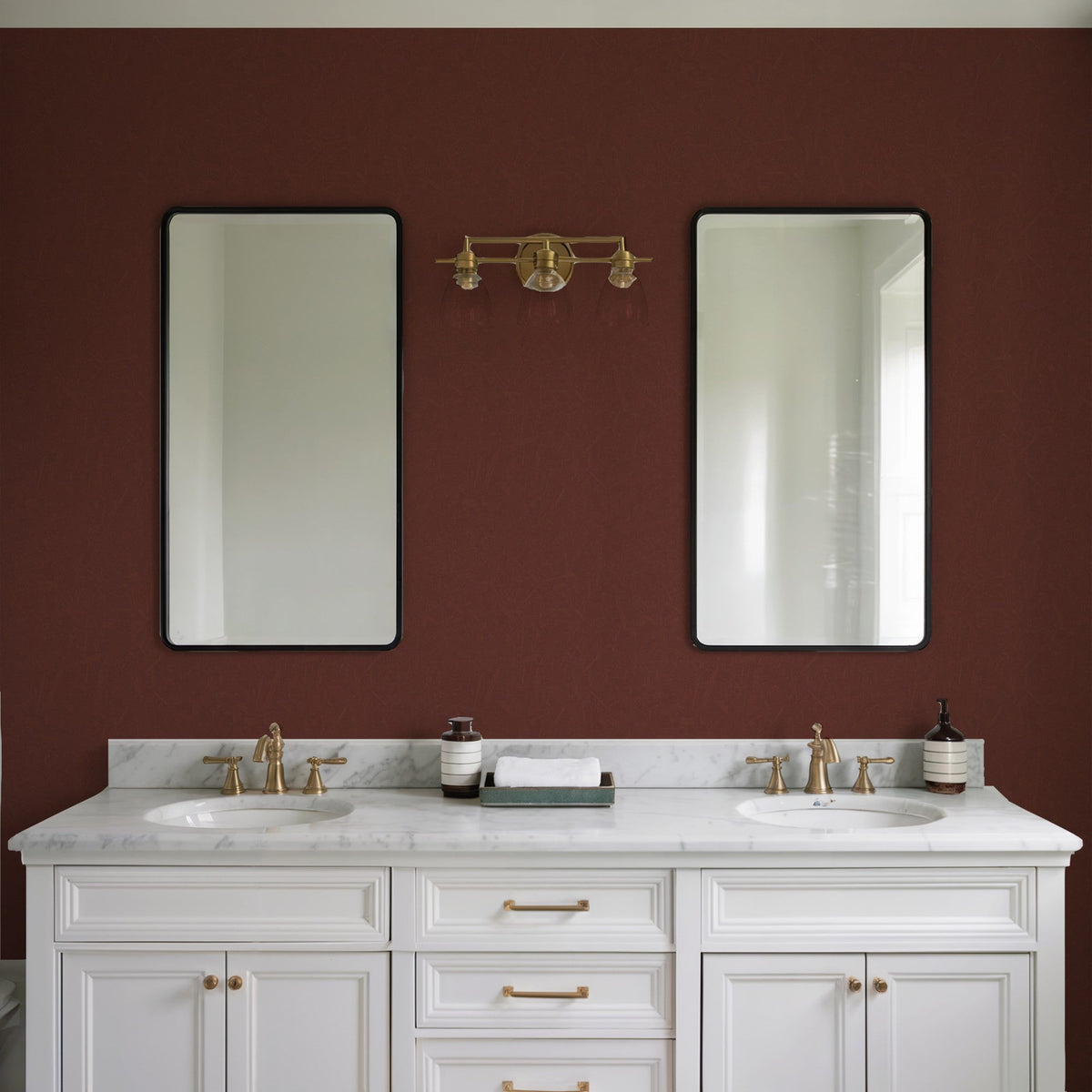 Pressed Woodwork Wallpaper - Red room view