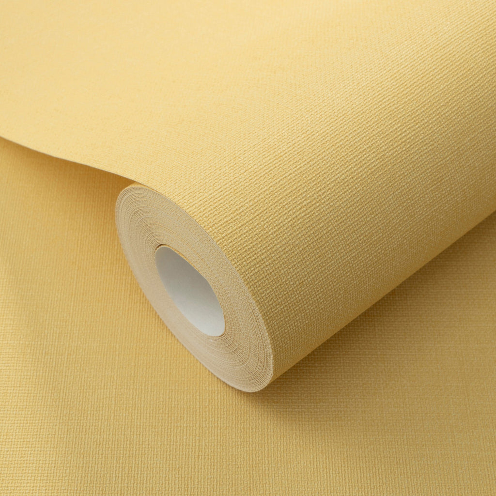 Linea Textile Wallpaper - Yellow room view