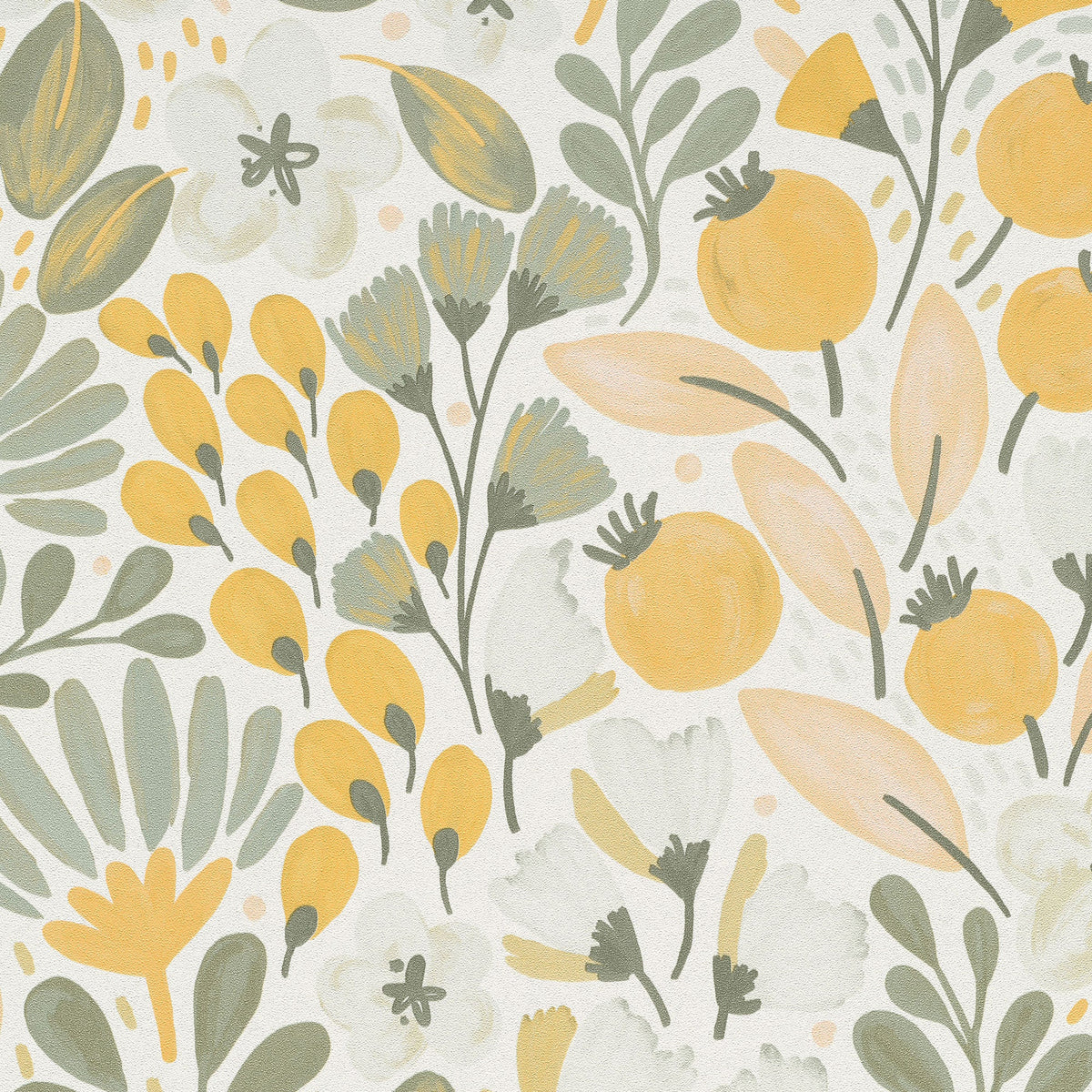 Poetic Garden Wallpaper - Green pattern