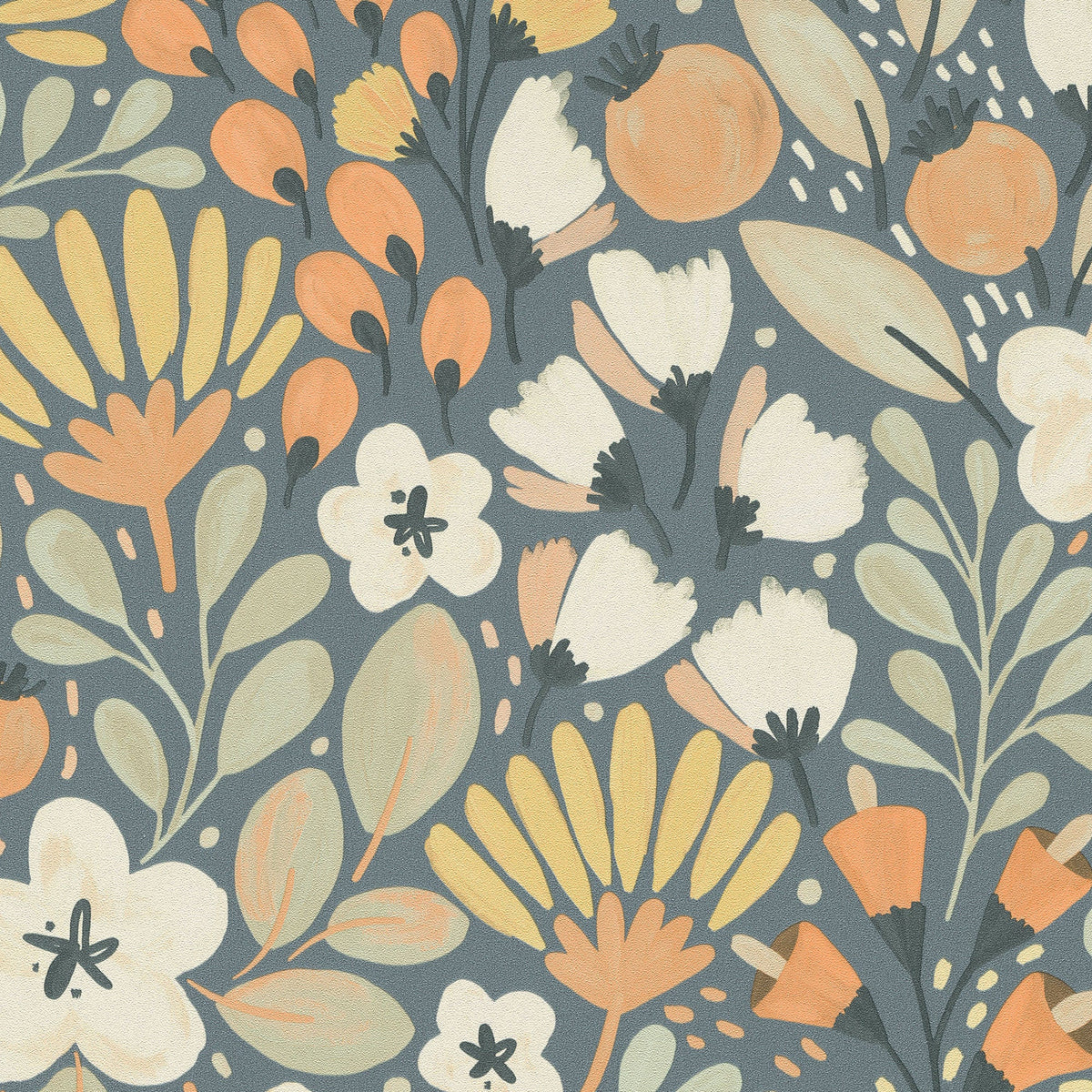 Poetic Garden Wallpaper - Blue pattern