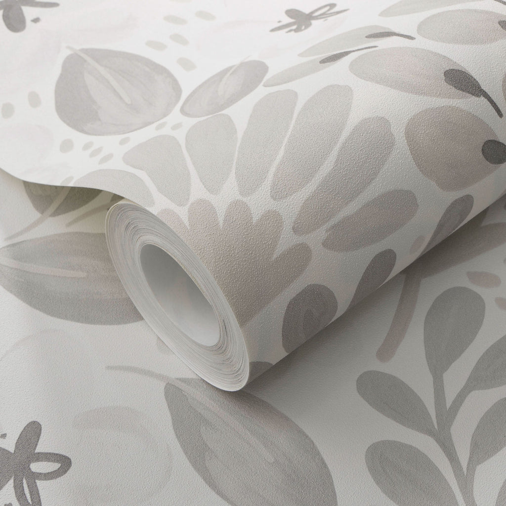 Poetic Garden Wallpaper - Gray room view