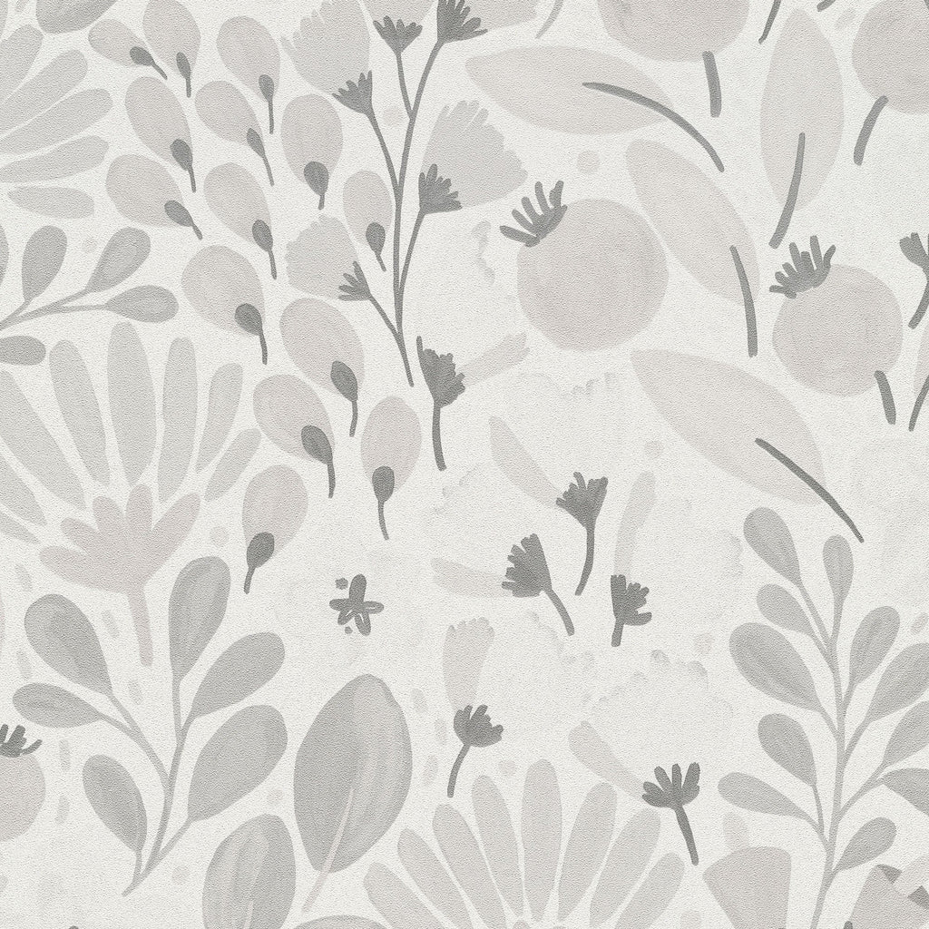 Poetic Garden Wallpaper - Gray pattern
