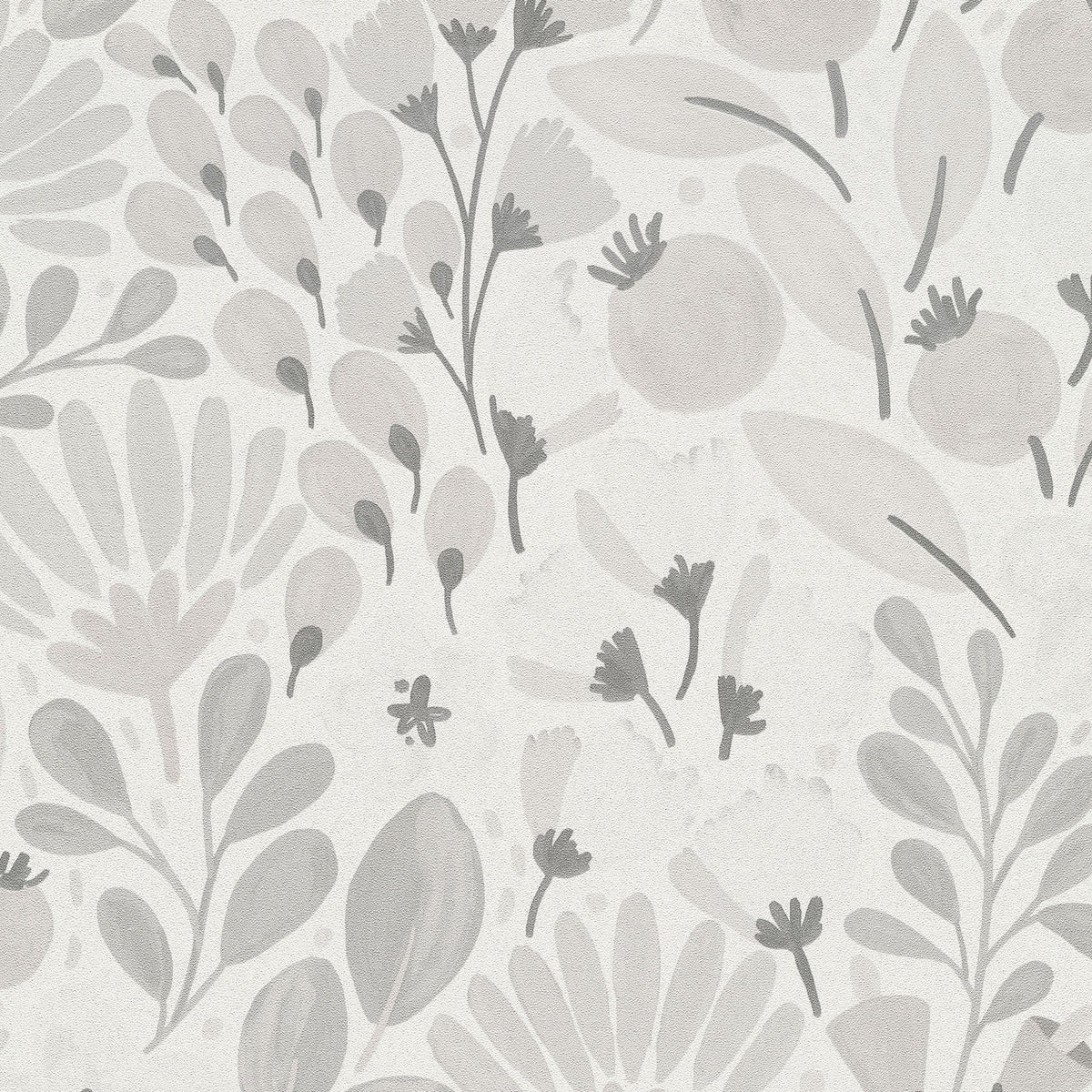 Poetic Garden Wallpaper - Gray pattern