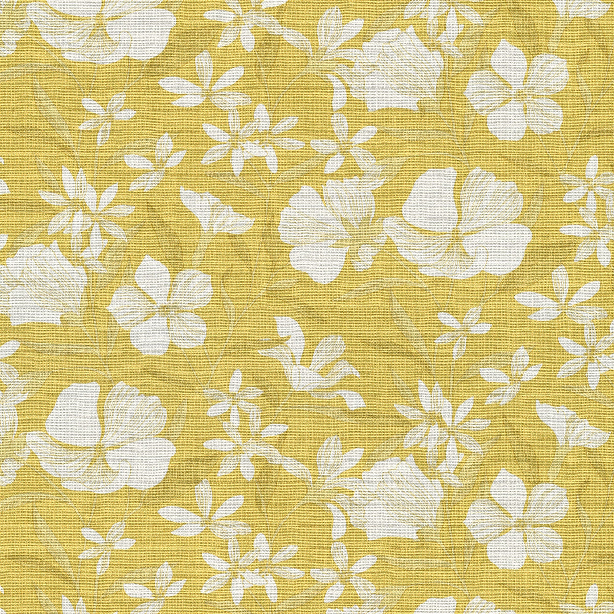 Floral Breeze Wallpaper - Yellow pattern