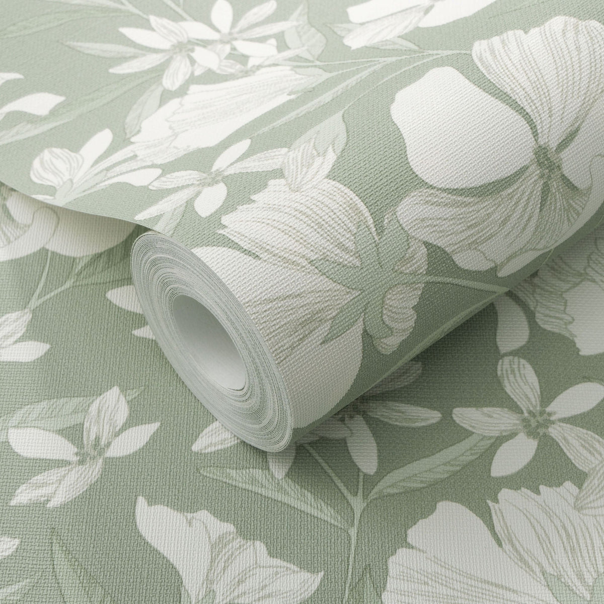 Floral Breeze Wallpaper - Green room view