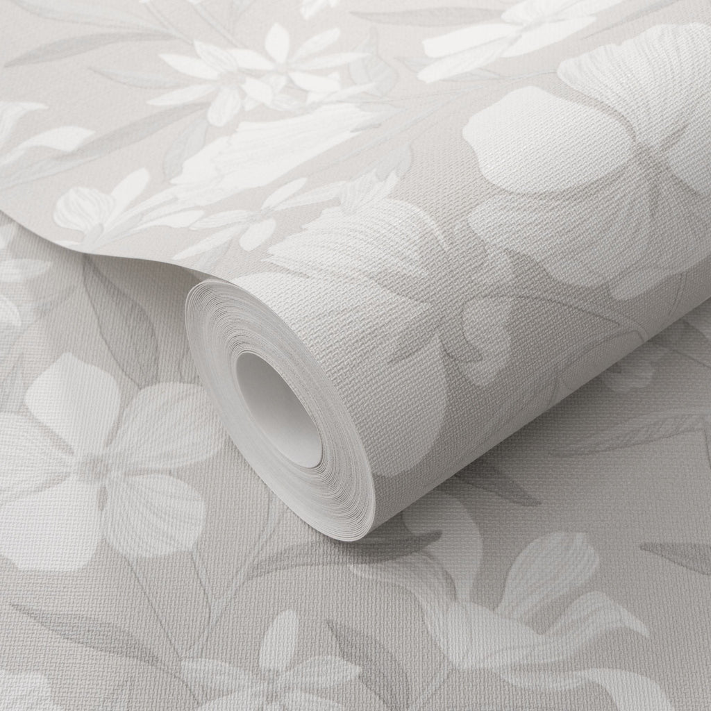 Floral Breeze Wallpaper - Gray room view