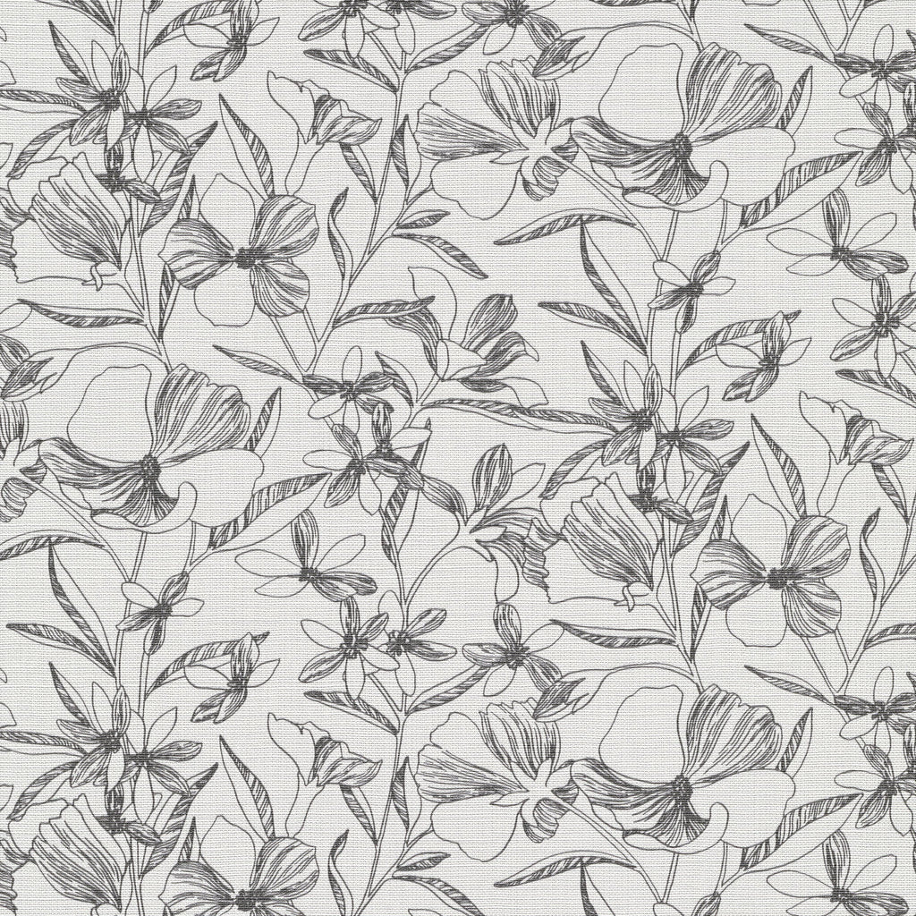 Floral Breeze Wallpaper - Black pattern