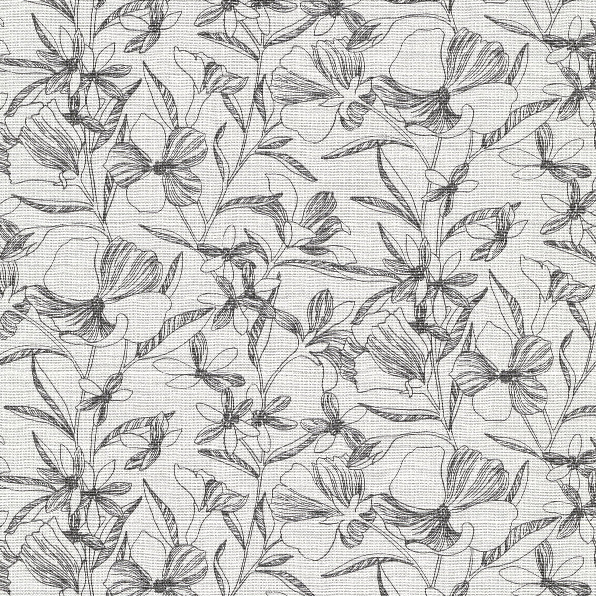 Floral Breeze Wallpaper - Black pattern