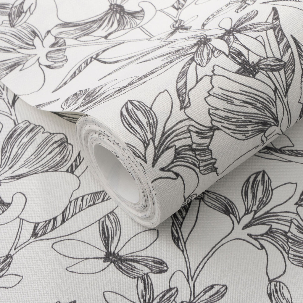 Floral Breeze Wallpaper - Black room view