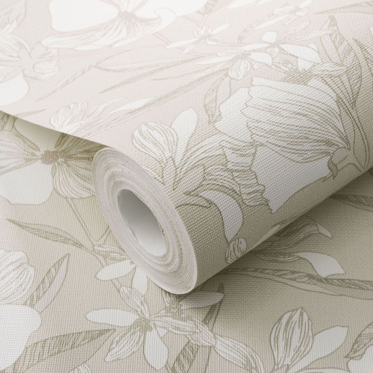 Floral Breeze Wallpaper - Beige room view